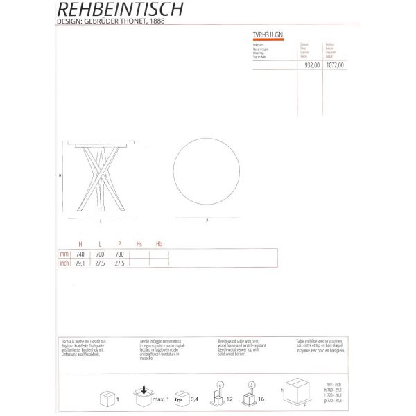 Rehbeintisch