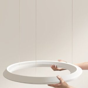 Lodes Hängeleuchte Tidal weiß, höhenverstellbar