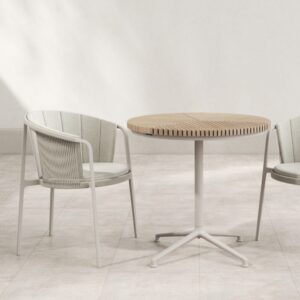 VIPP717 Outdoor Teak-Alu-Tisch - Cafétisch Ø75